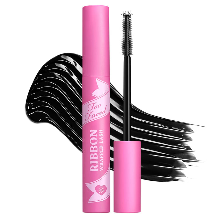 Too Faced front packaging showcasing mascara and ribbon wrap benefit