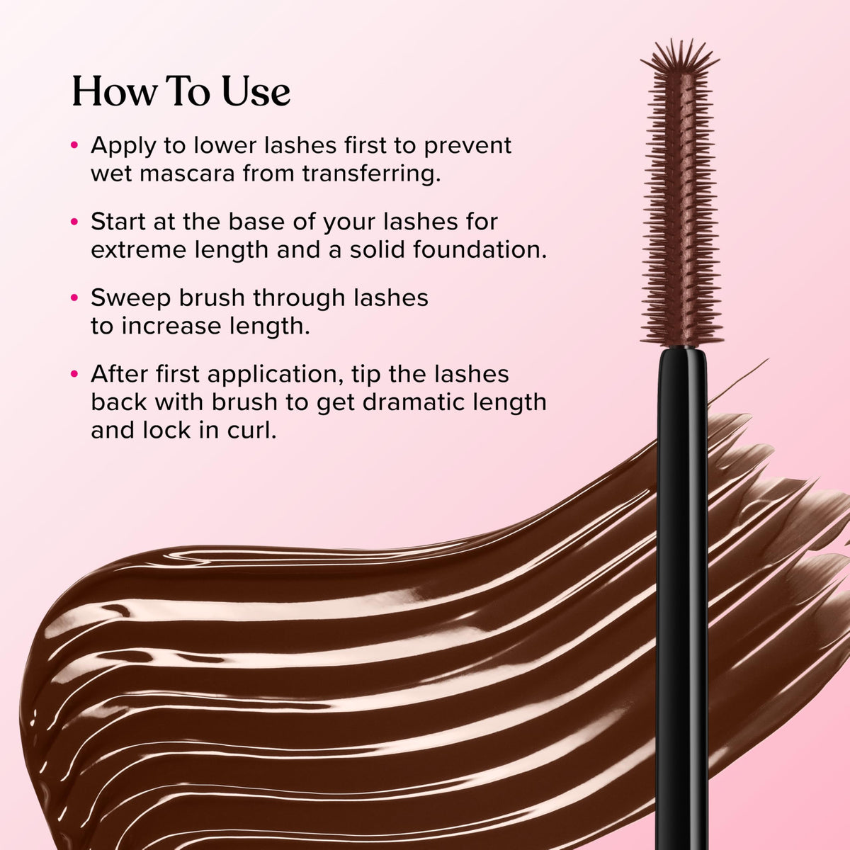 Too Faced before and after lashes showing dramatic length and separation