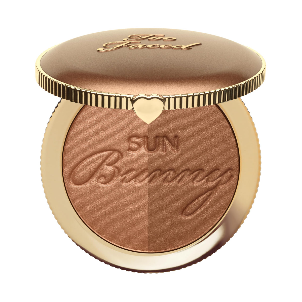 Too Faced Sun Bunny front compact view showing sleek packaging and travel-ready design