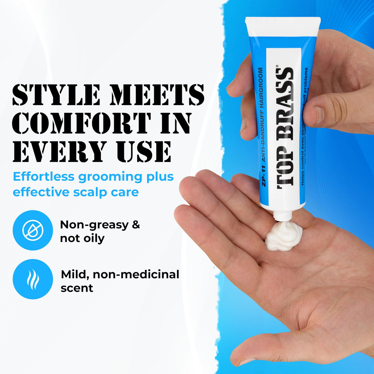 Top Brass on bathroom vanity lifestyle scene suggesting daily grooming routine