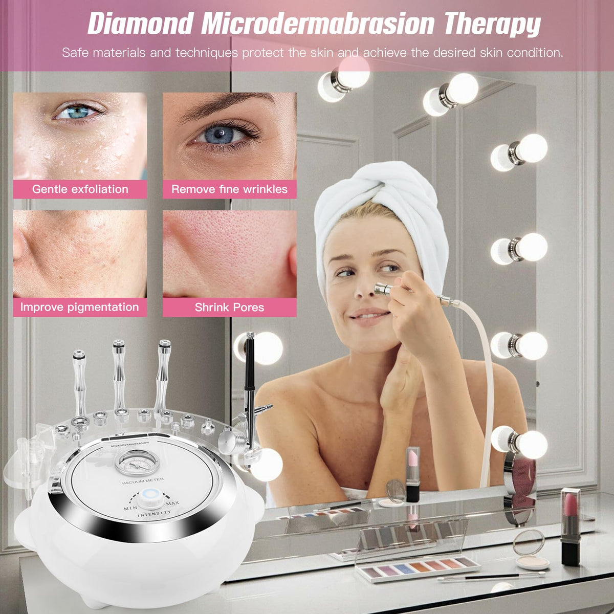 TopDirect spray gun close-up delivering a fine mist to help hydrate skin evenly