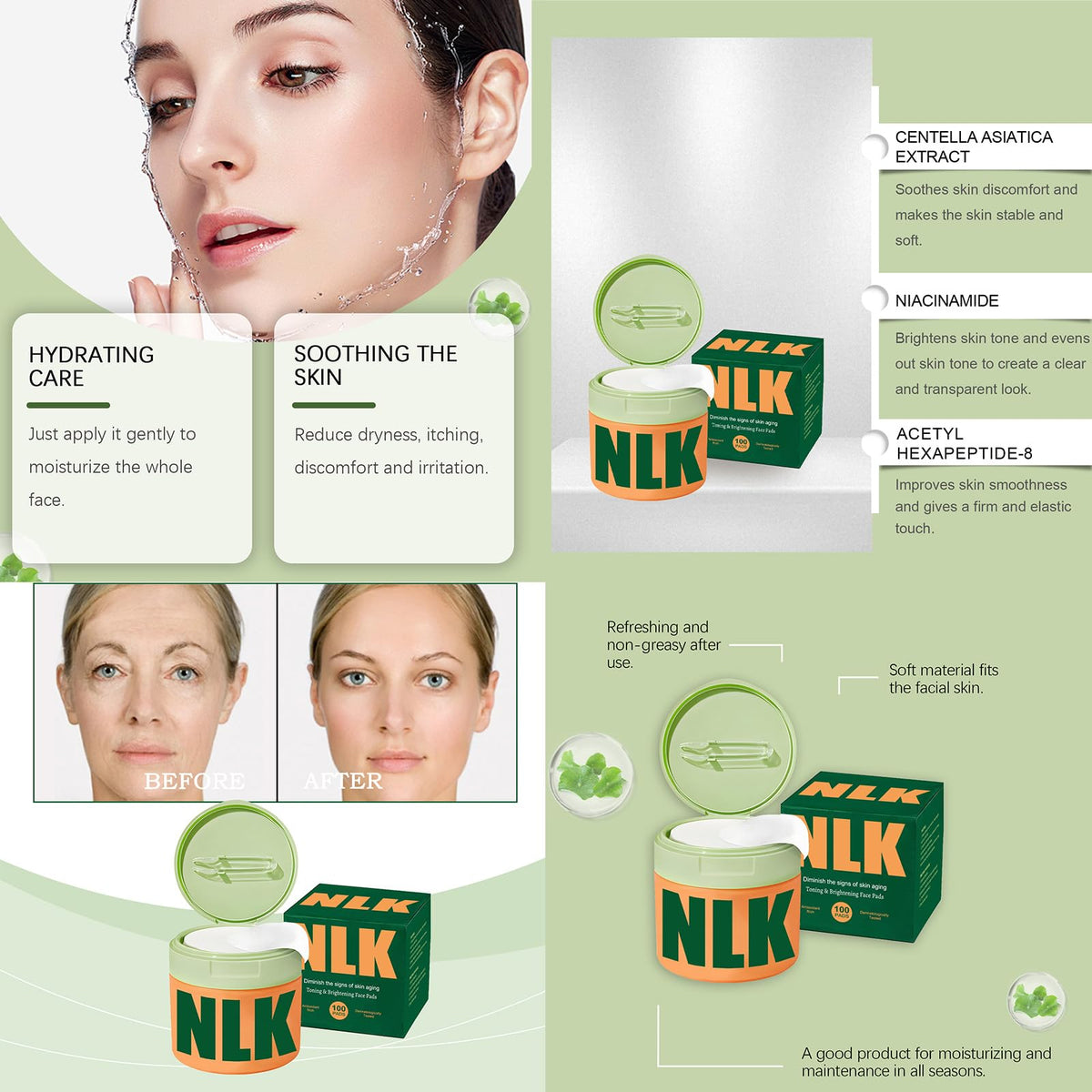 TopHand pad soaked in essence highlighting hydrating formula