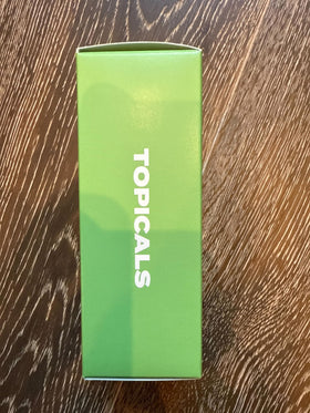 Topicals Clearly label close-up listing key acids and calming ingredients