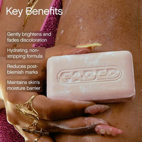 Topicals cleansing bar side profile highlighting smooth texture and moisturizing finish