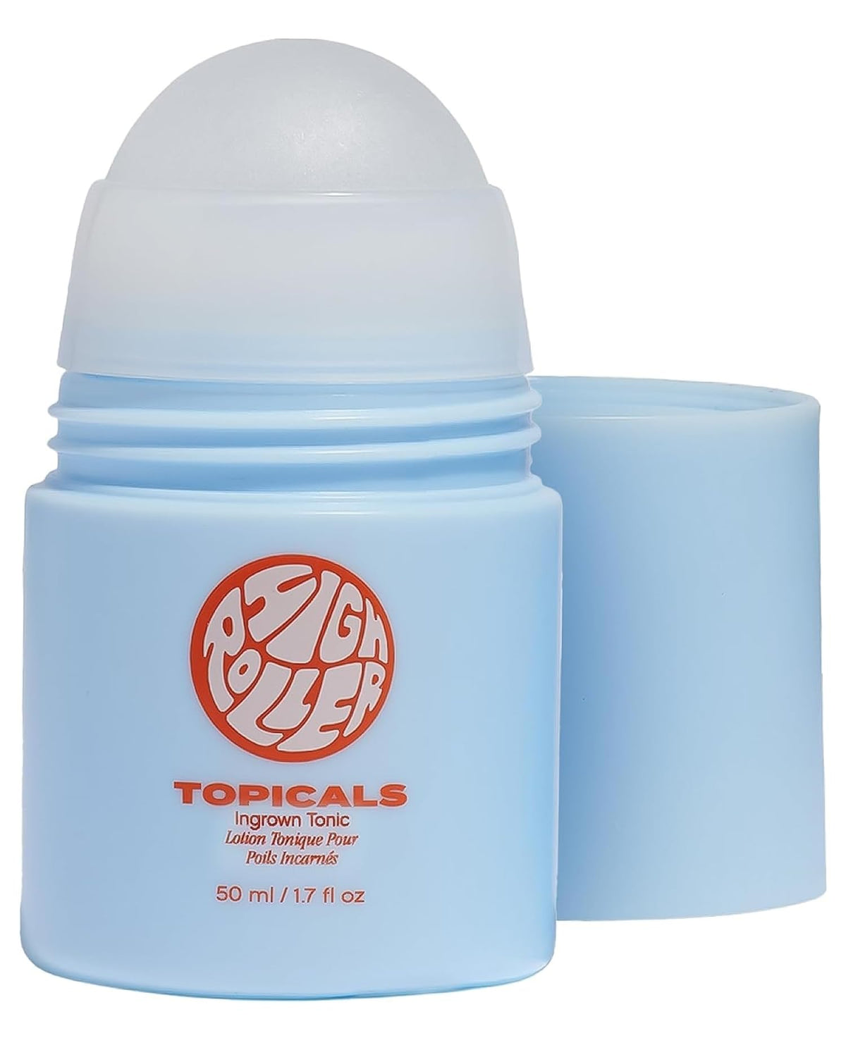 Topicals front packaging showing label and benefits on bottle