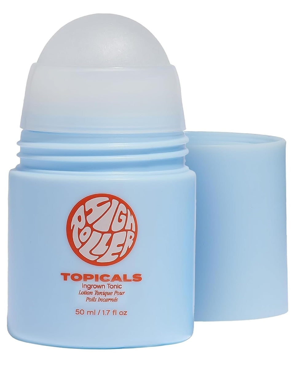 Topicals front packaging showing label and benefits on bottle