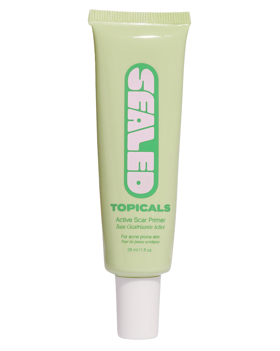 Topicals Sealed front packaging showing sleek bottle and branding benefit instant smoothing