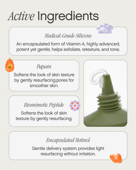 Topicals Sealed label ingredients close-up listing retinol and salicylic acid benefit