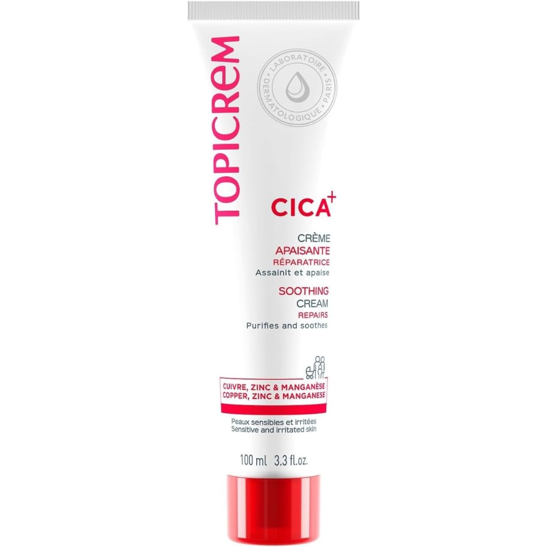 Topicrem CICA Repair Cream front packaging showing 100ml tube and calm design