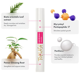 Toplash being applied to brows for thicker-looking, strengthened hairs