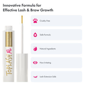 Toplash brush applying brow serum for fuller, groomed brows