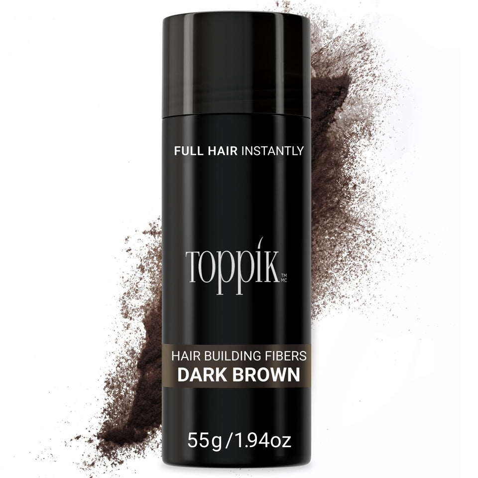 TOPPIK dark brown front packaging showing product and label benefit