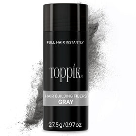 TOPPIK front packaging showing gray 27.5g container and label benefit