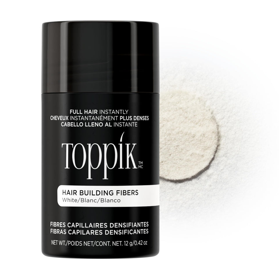 TOPPIK front packaging white 12g shows compact travel-friendly container
