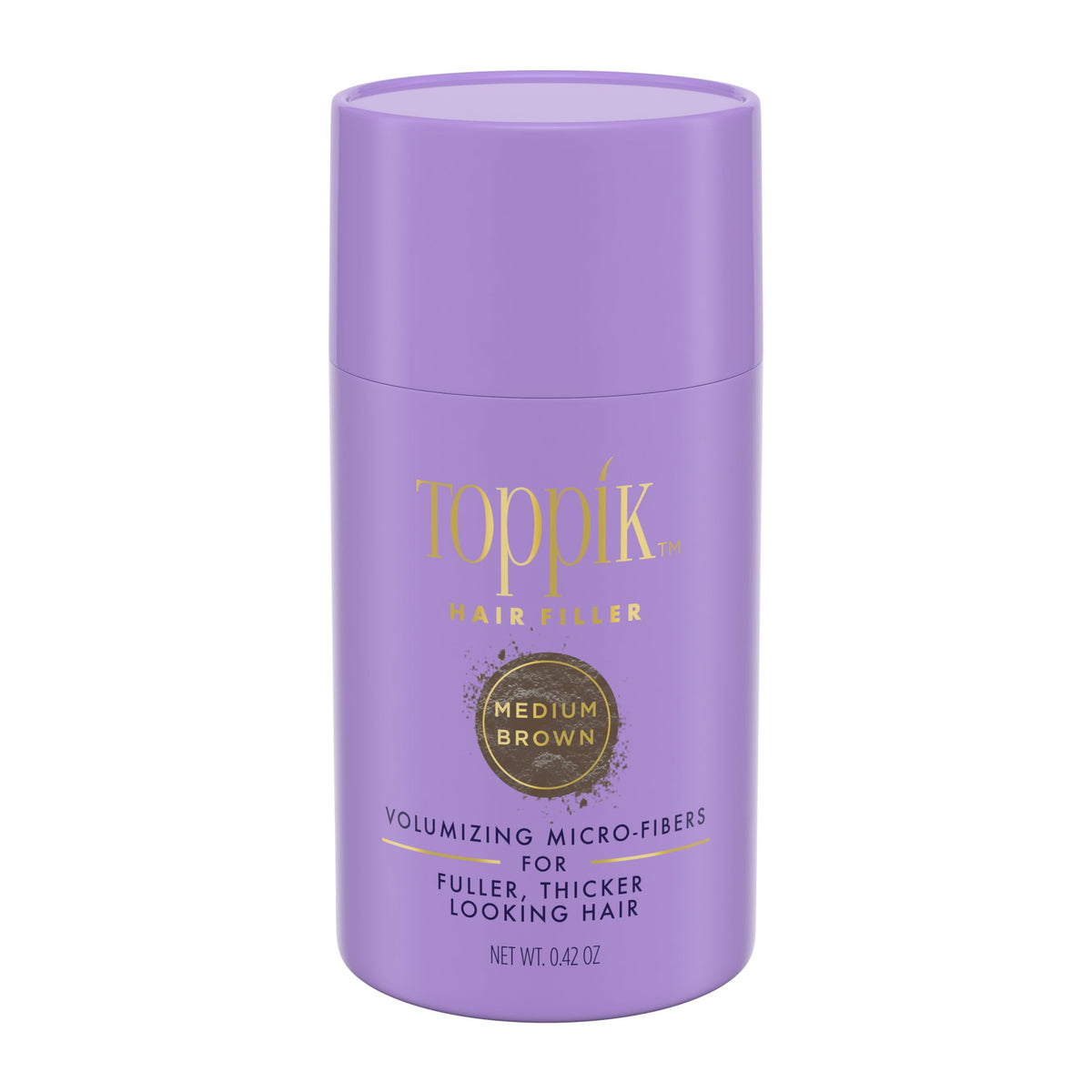TOPPIK medium brown jar front view showing compact packaging and instant coverage