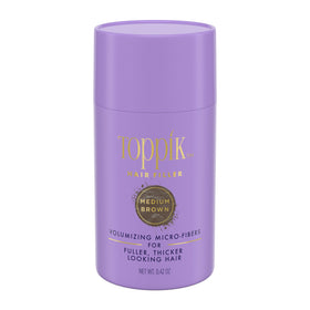 TOPPIK medium brown jar front view showing compact packaging and instant coverage