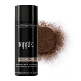 Toppik medium brown front packaging showing product benefit instantly fuller hair