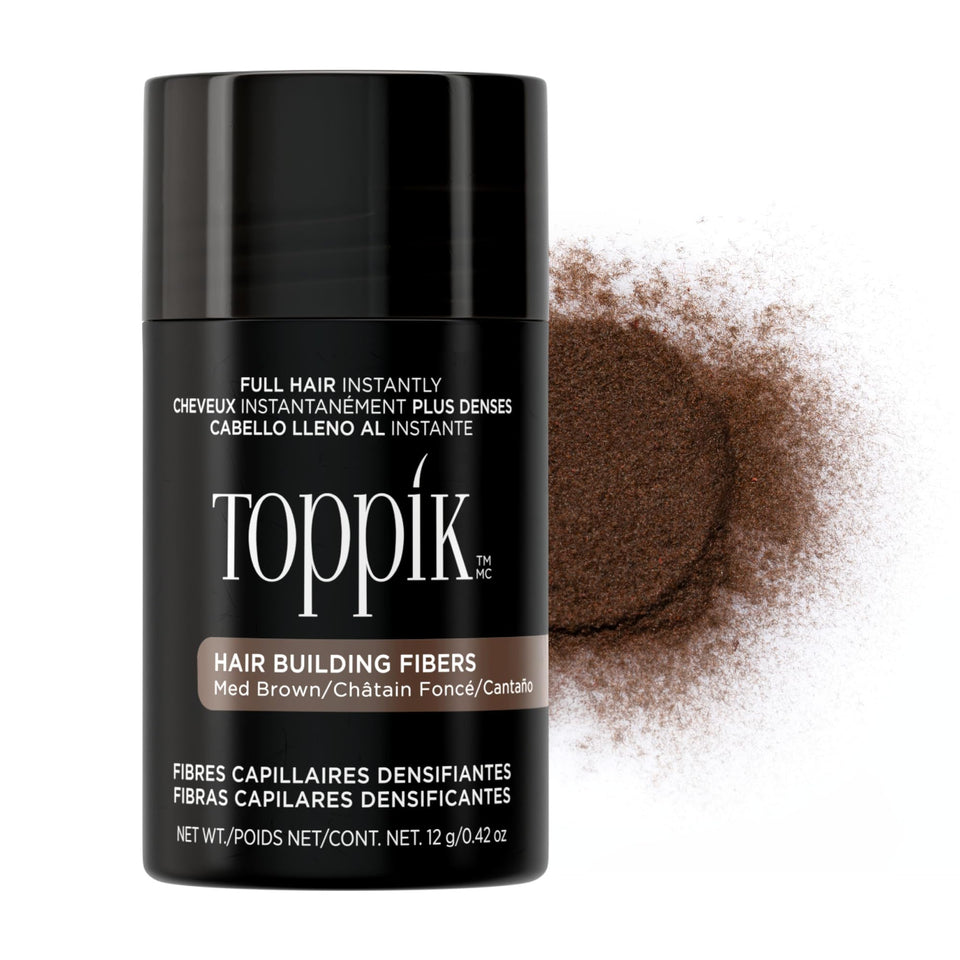 TOPPIK front packaging showing Medium Brown 12g and instant coverage