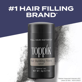 TOPPIK open container with loose fibers visible for quick touch-ups