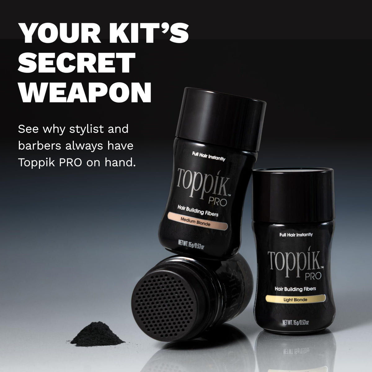 TOPPIK pro fiber texture close-up highlighting natural keratin feel for believable coverage