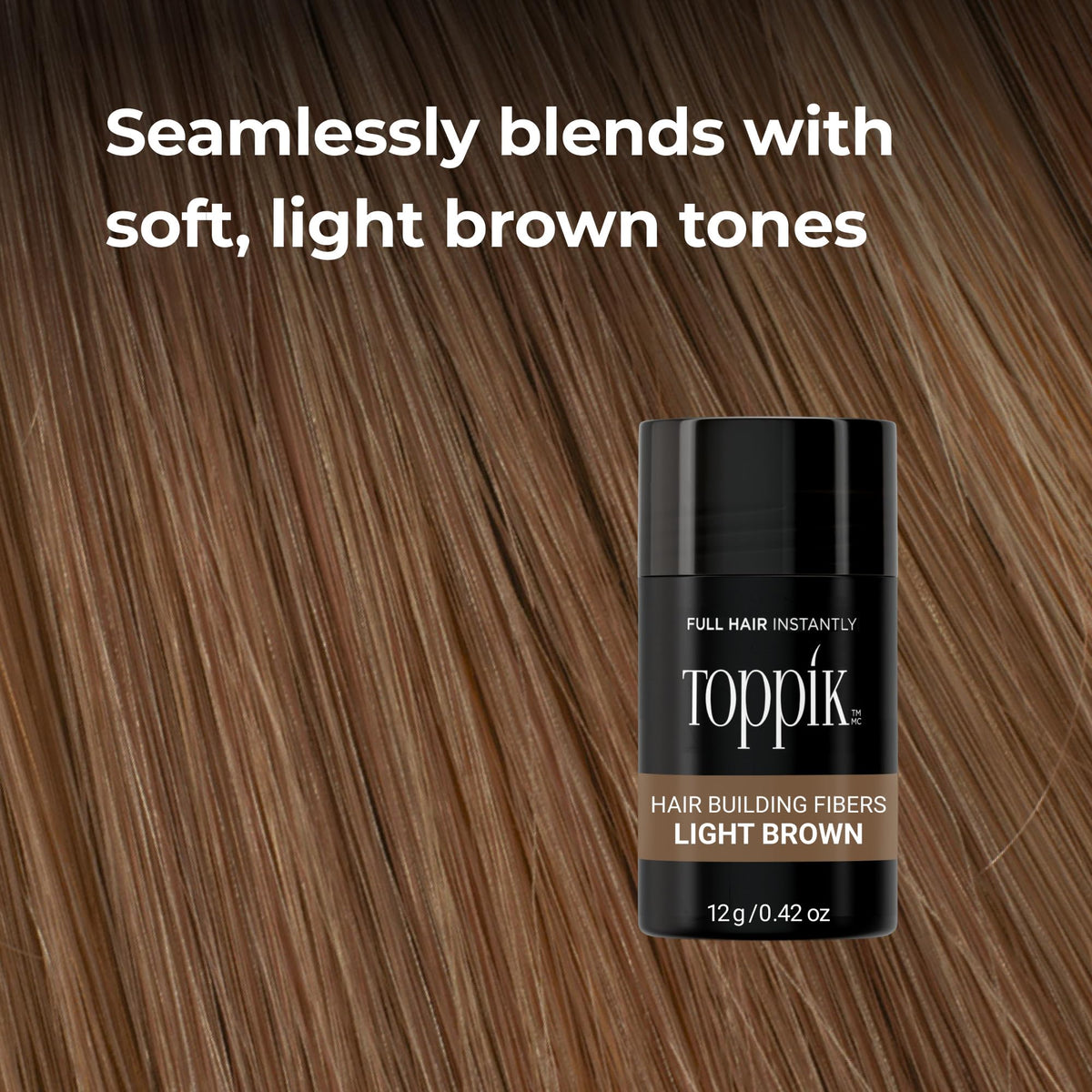 hand holding TOPPIK 27.5g bottle to show compact travel-friendly size