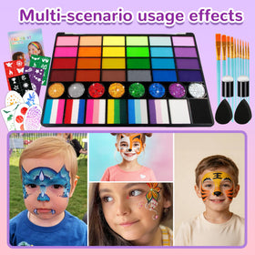 torbers child face painting in use demonstrating fast, bright results