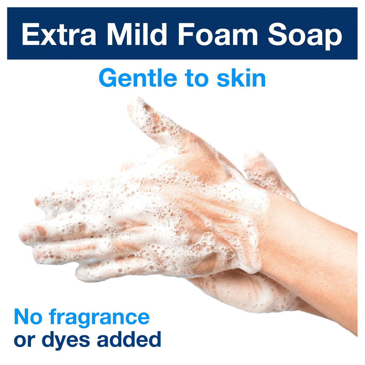Tork extra mild foam lather detail demonstrating gentle moisturizing foam