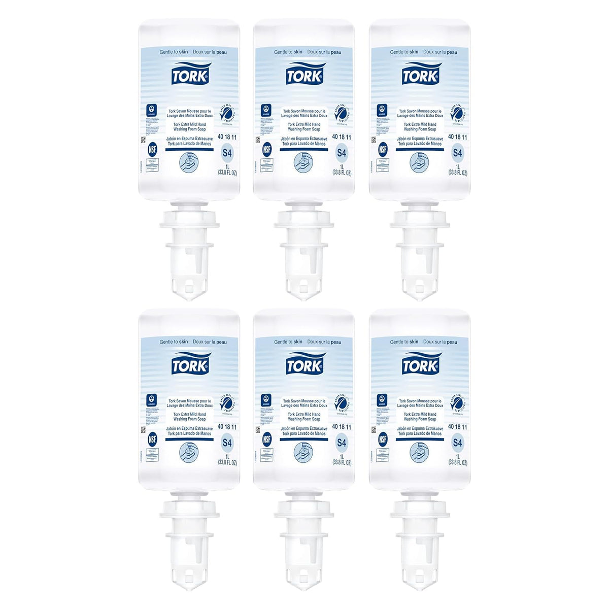 Tork extra mild front packaging showing refill bottle and brand benefit