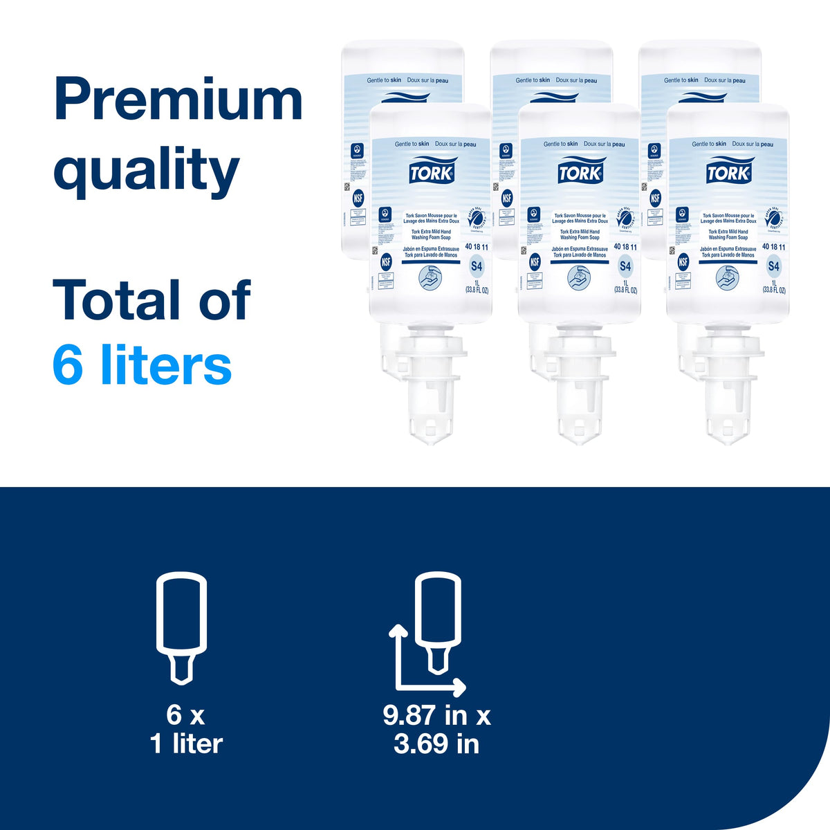 Tork extra mild sealed pump close-up illustrating hygienic sealed system