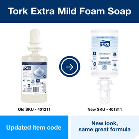Tork extra mild held in hand for size comparison showing 1L capacity benefit