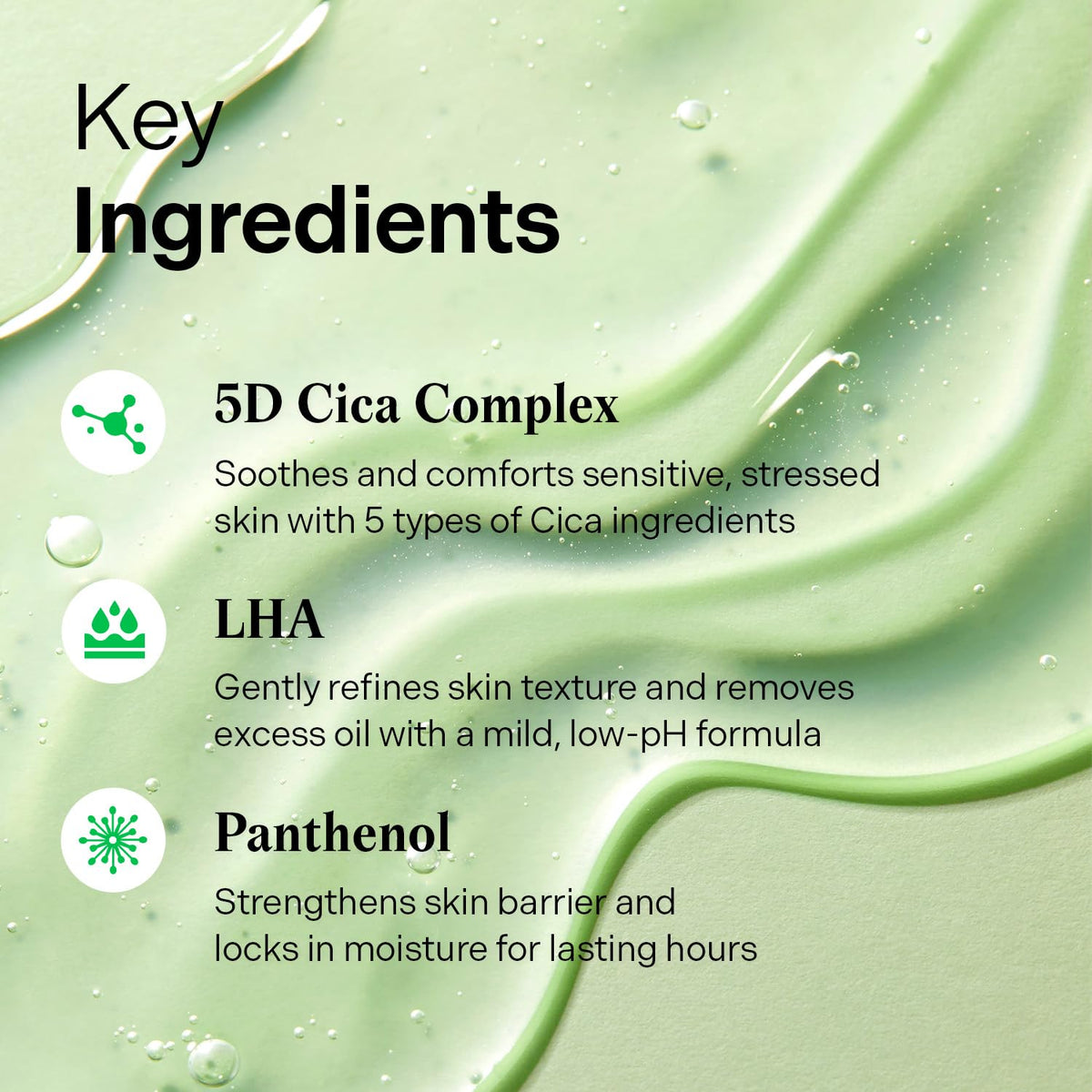 Torriden ingredient focus on Centella illustrating soothing benefits and calming properties