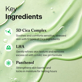 Torriden ingredient focus on Centella illustrating soothing benefits and calming properties