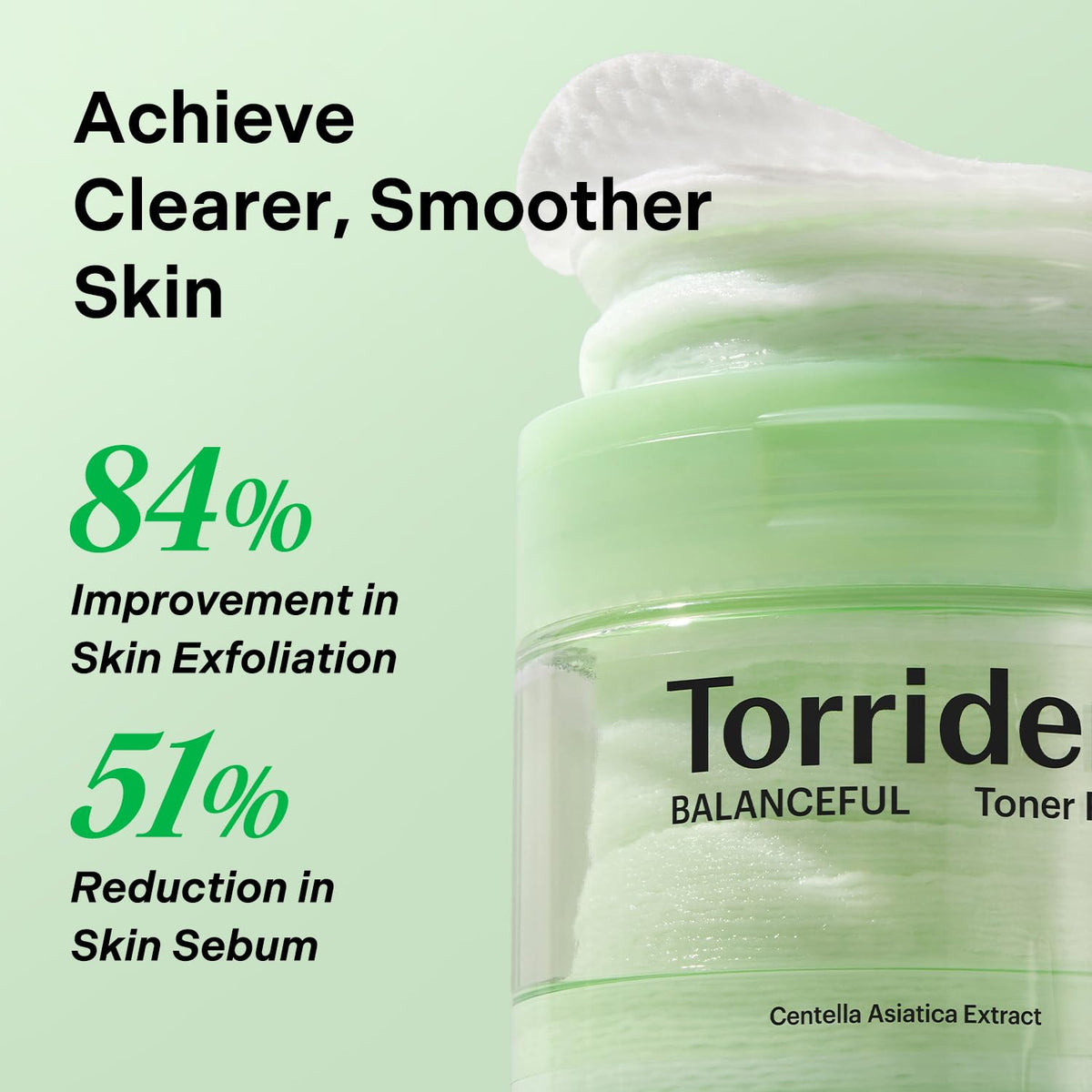 Torriden ingredient label close-up highlighting 5D CICA and acids