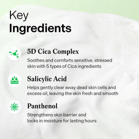 Torriden label ingredients close-up highlighting BHA, PHA and 5D CICA benefits