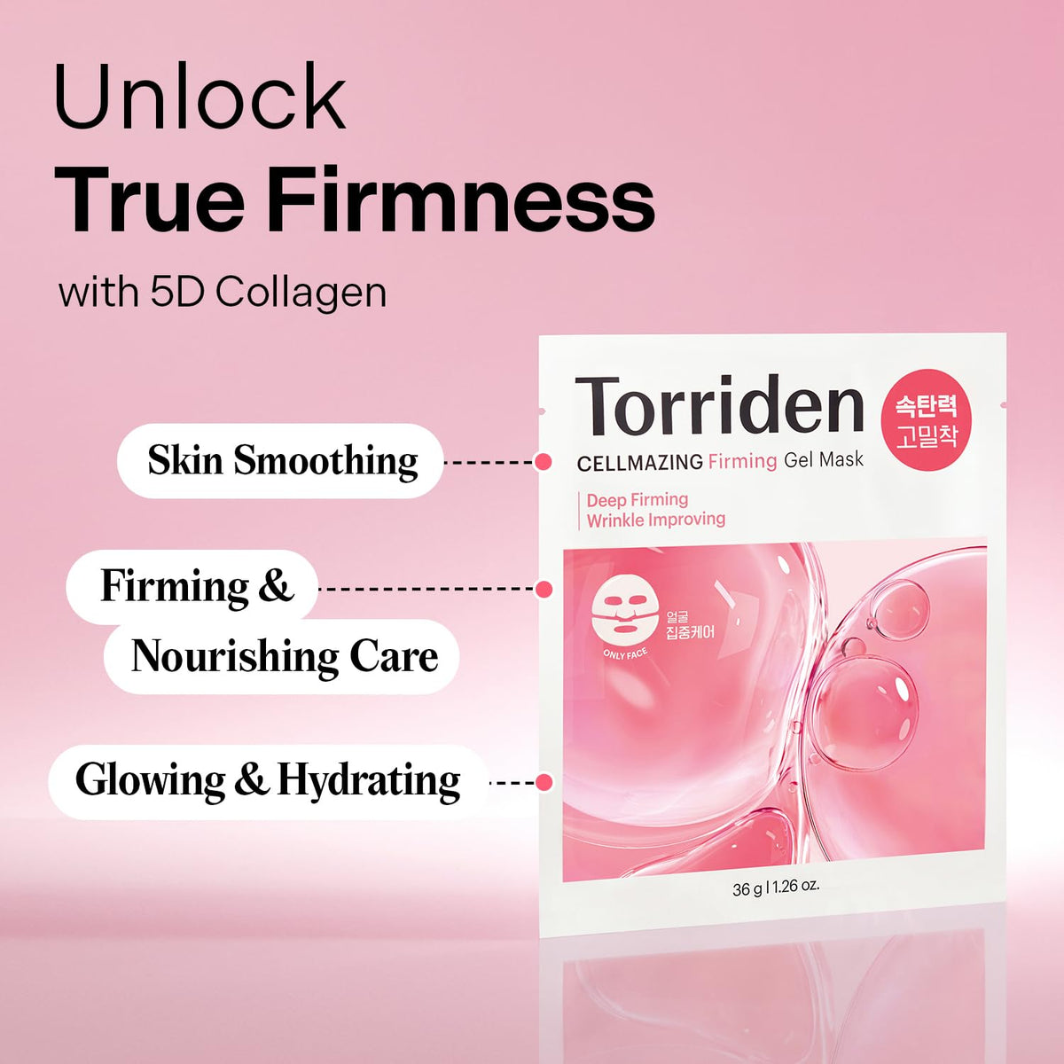 Torriden close-up of gel sheet texture offering improved serum contact