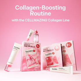 Torriden ingredient flatlay of collagen and hyaluronic elements for efficacy