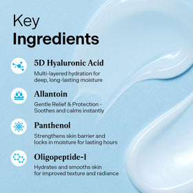 Torriden hyaluronic focus shot emphasizing 5D hyaluronic complex for deep moisture