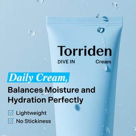 Torriden open jar top revealing smooth cream for plumping hydration benefit
