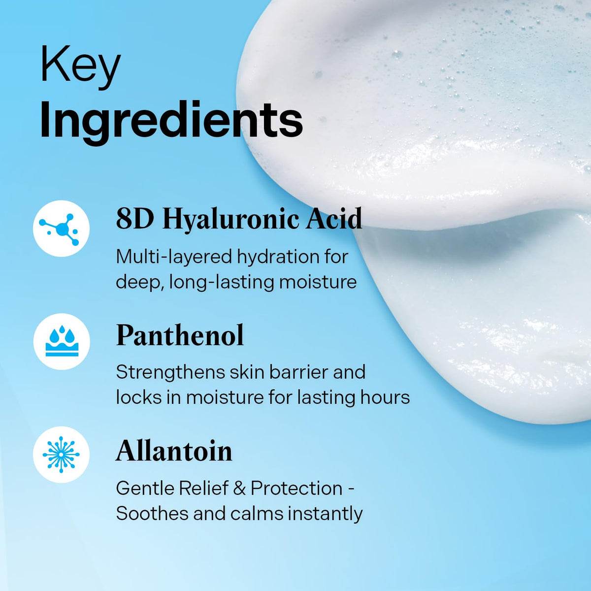 Torriden ingredient label close-up highlighting hyaluronic complex and gentle actives