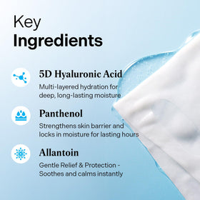 Torriden mask on model demonstrating even coverage and instant plumping benefit