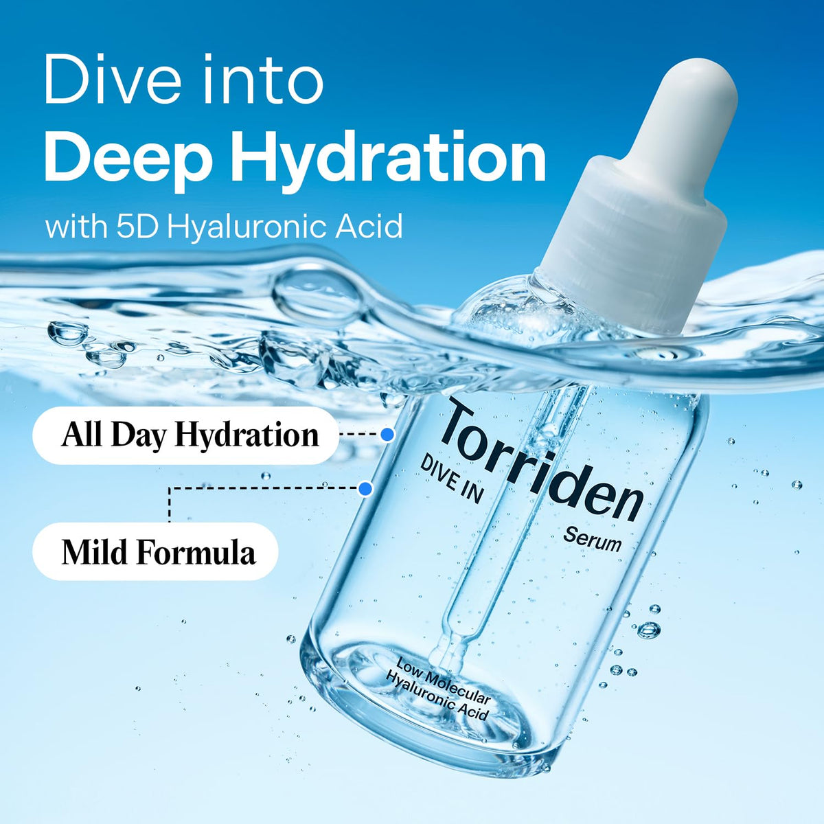 Torriden serum watery texture dispensed showing quick absorption benefit
