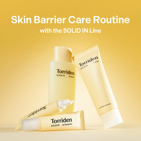 Torriden flatlay of ingredients and packaging emphasizing clean formulation