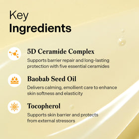 Torriden ingredient visual highlighting five ceramides for barrier support