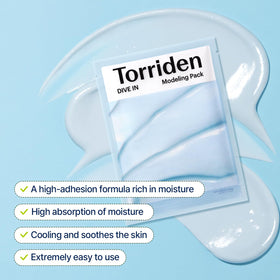 Torriden mixed mask texture close-up showing creamy adhesive gel