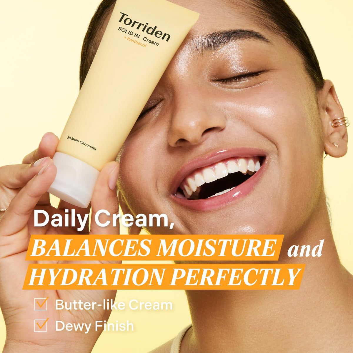 Torriden cream close-up swirl highlighting silky texture and moisture