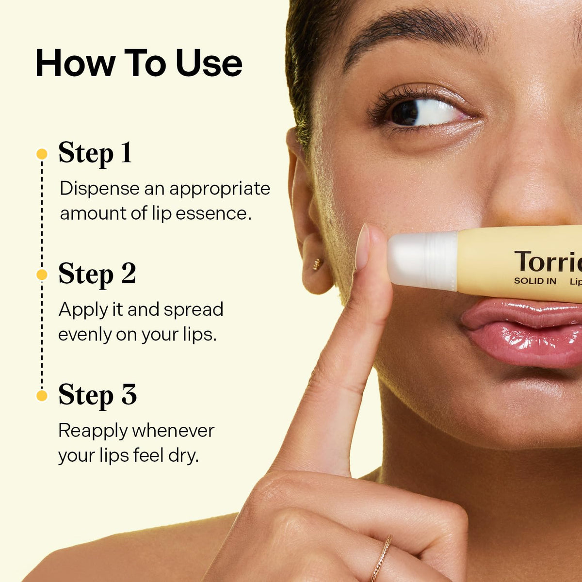 Torriden tube label close-up displaying recycled materials and vegan claim