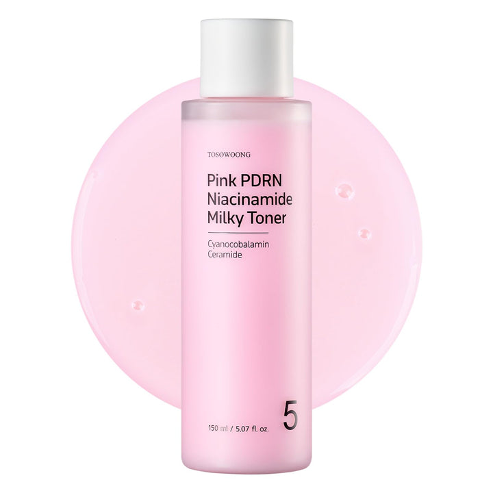TOSOWOONG front packaging showing pink milky toner for brightening