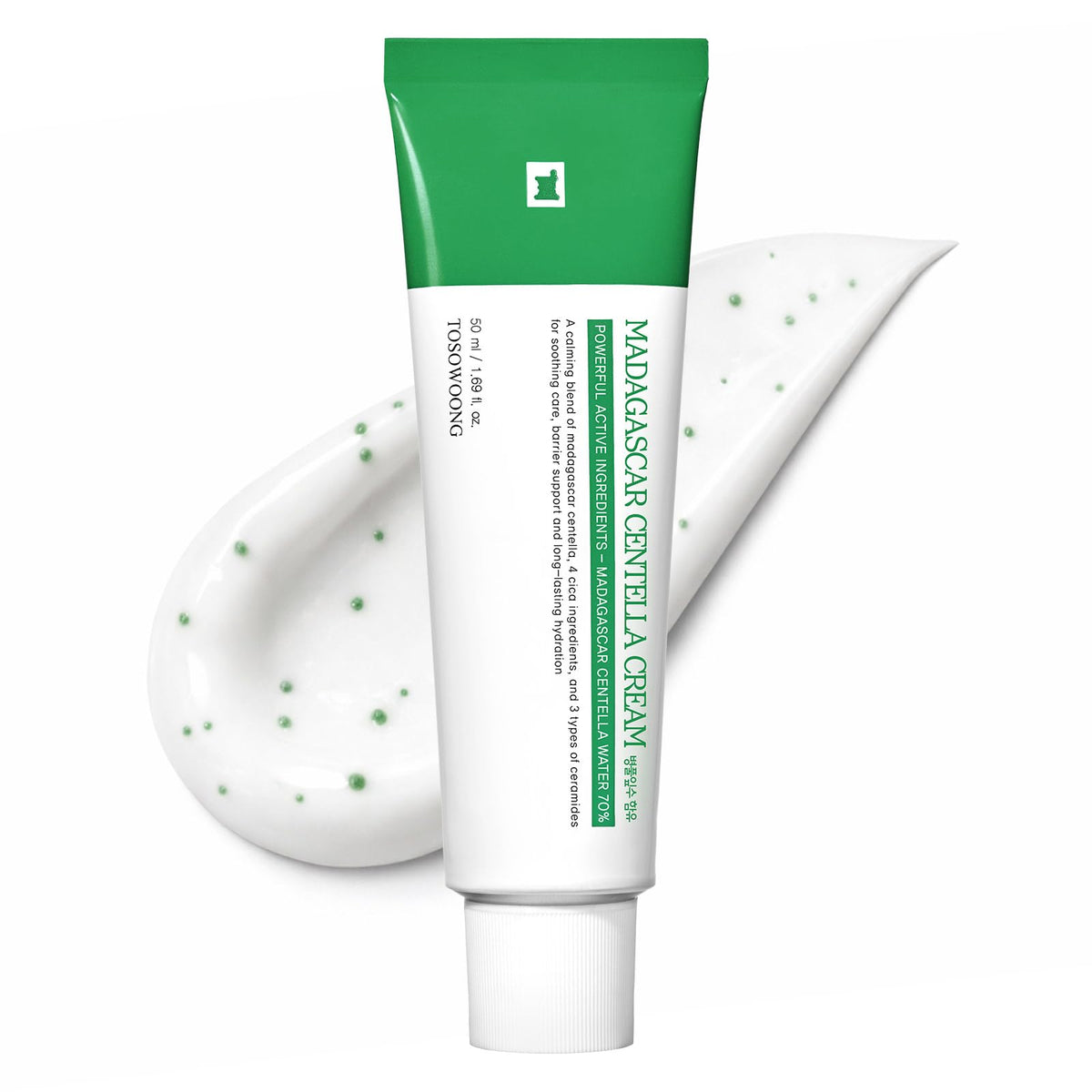 TOSOWOONG front packaging showing 50ml jar and calming benefits
