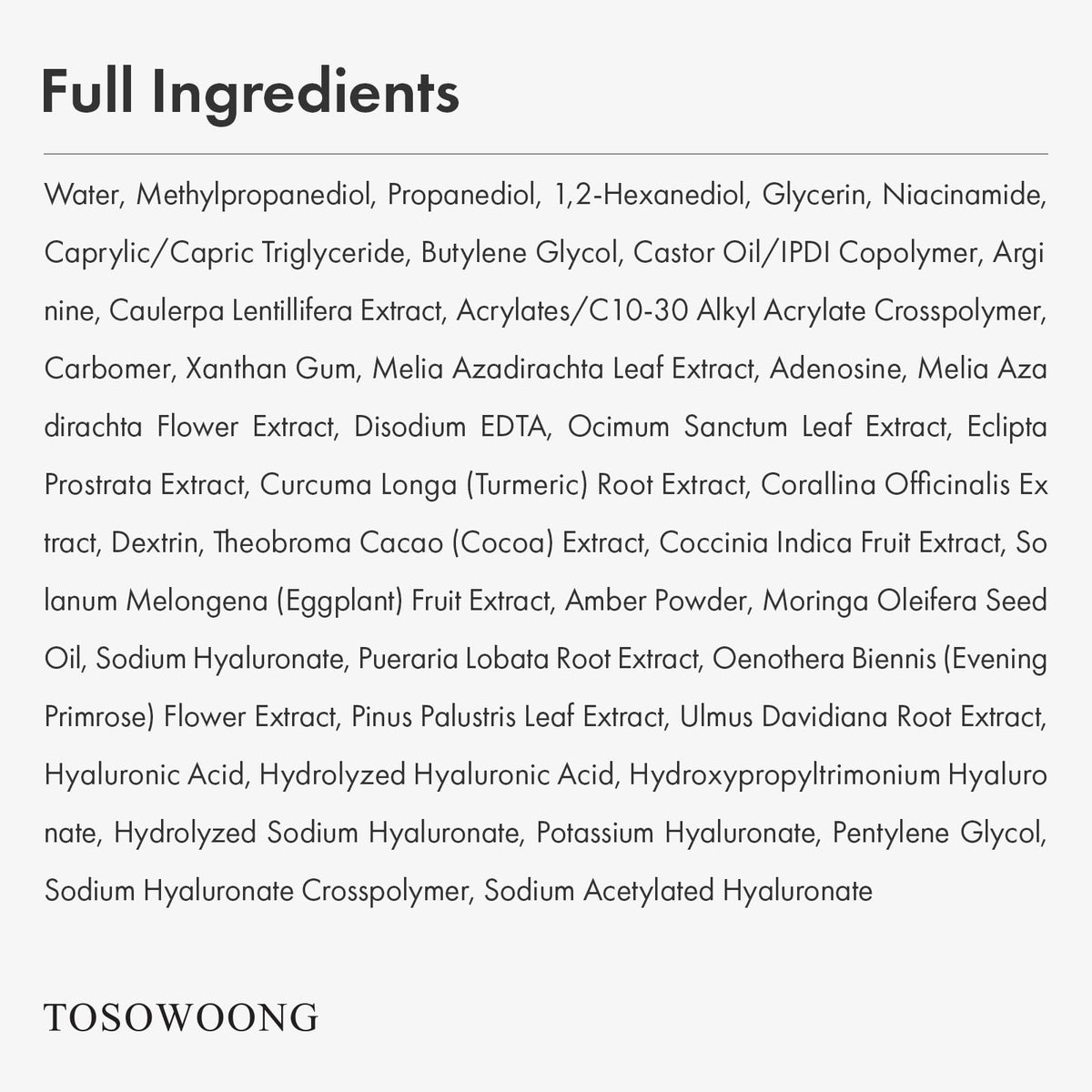 TOSOWOONG application on hand demonstrating quick absorption and smooth finish