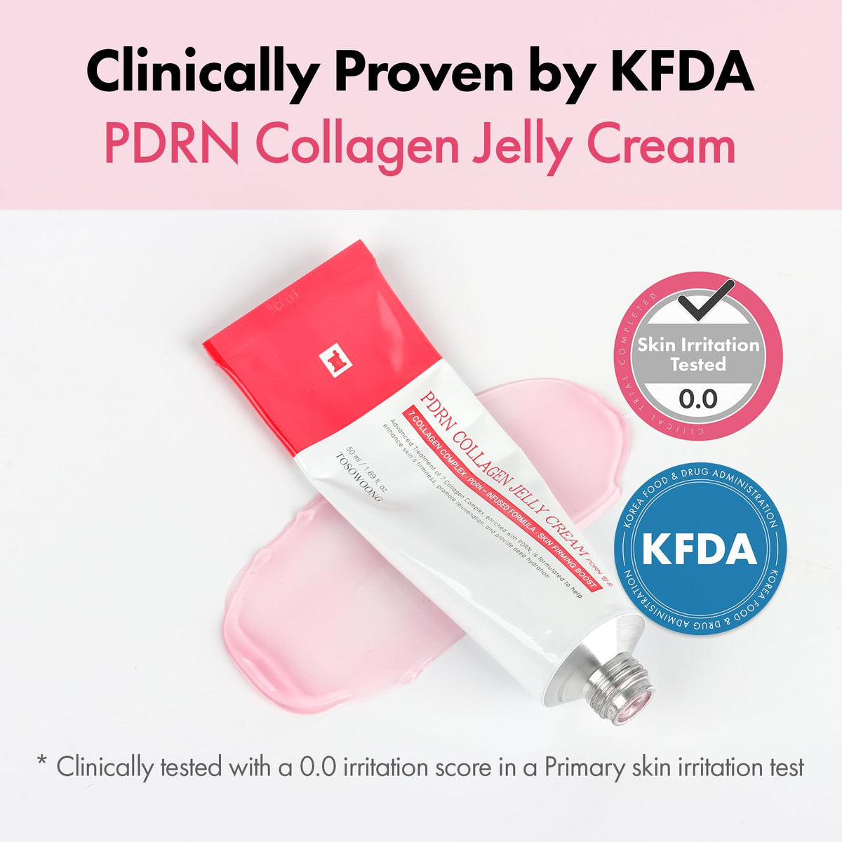 TOSOWOONG label close-up highlighting 5,000ppm salmon PDRN and ingredient transparency